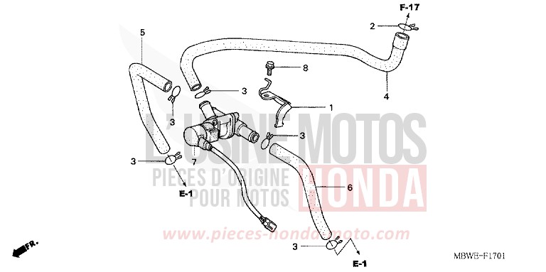 AIR INJECTION CONTROL VALVE for CBR600F Special Edition ACCURATE SILVER METALLIC (NH146) from 2002